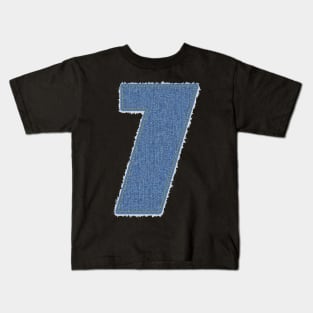 Number Seven Blue Denim Kids T-Shirt